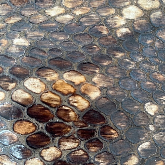 SONDRA ROBERTS Shoulder Bag Textured Snakeskin Animal Print Braided Handle - Picture 7 of 15